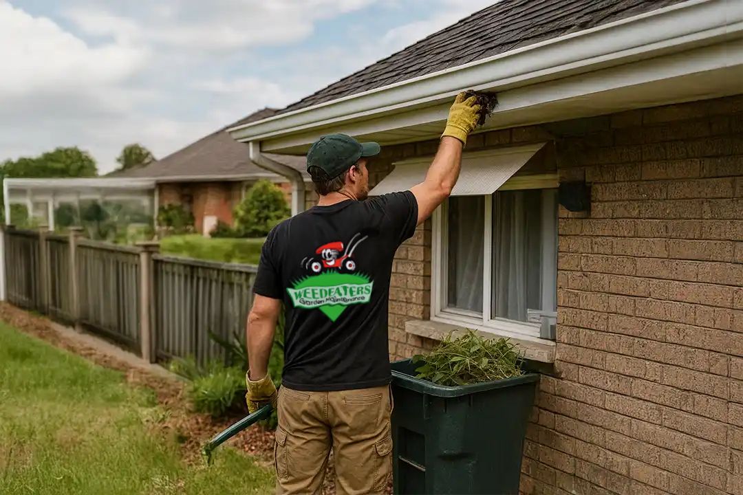 Outdoor home maintenance work in Melbourne’s western suburbs — pressure washing and minor exterior repairs